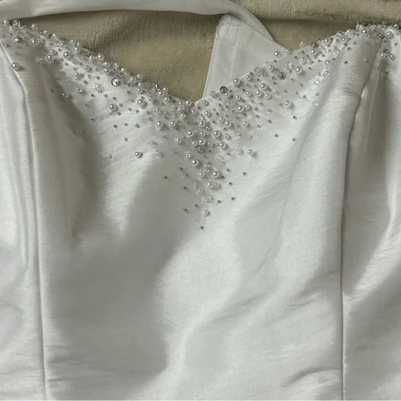 David's Bridal Classic White Gown - Picture 4 of 5